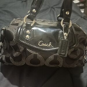 Coach Black and Silver Satchel